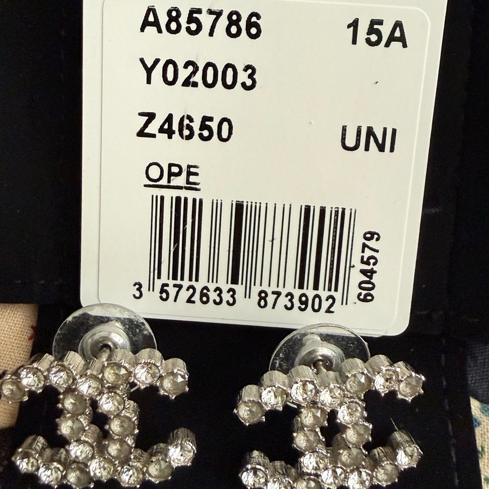 CHANEL Silver Crystal Earrings - Picture 3 of 7